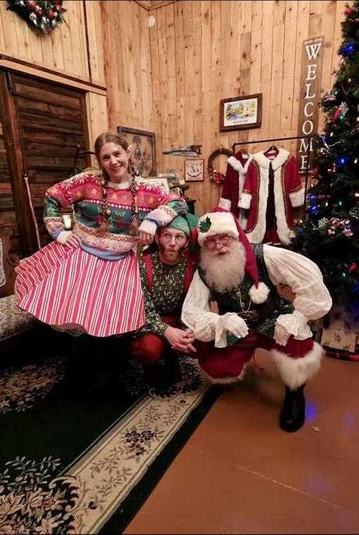Santa and Mrs. Claus in the lodge ahead of the annual Food Pantry Fundraiser